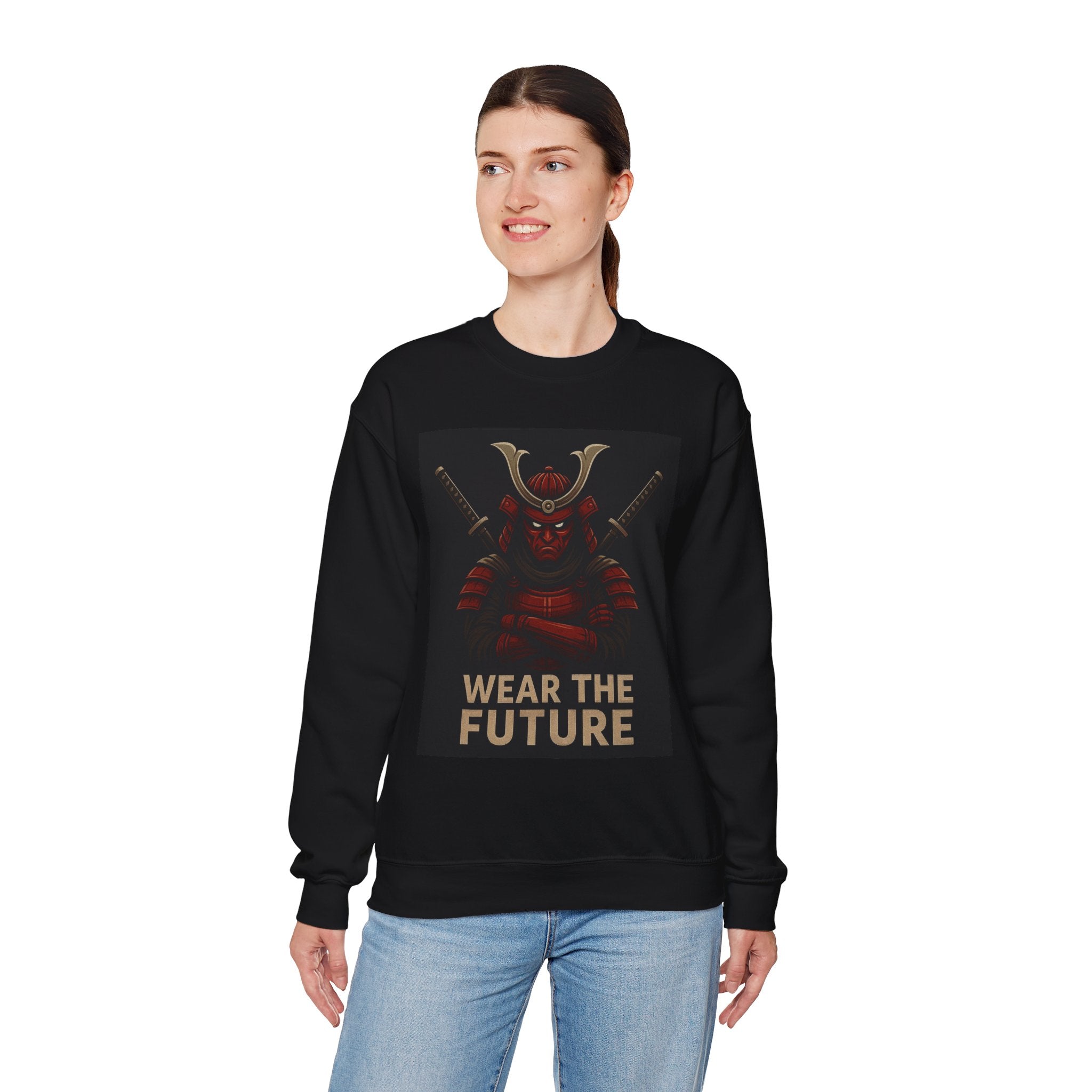 Samurai Demon Sweatshirt — 'Wear The Future' Graphic Crewneck