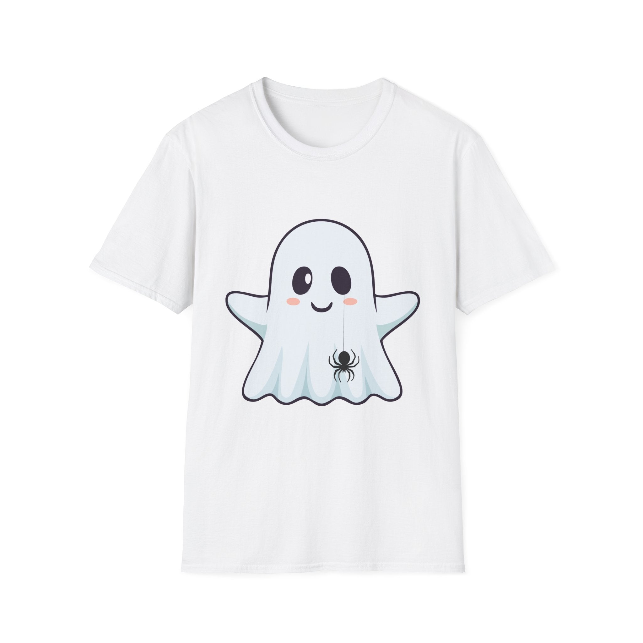Cute Ghost T-Shirt with Tiny Spider