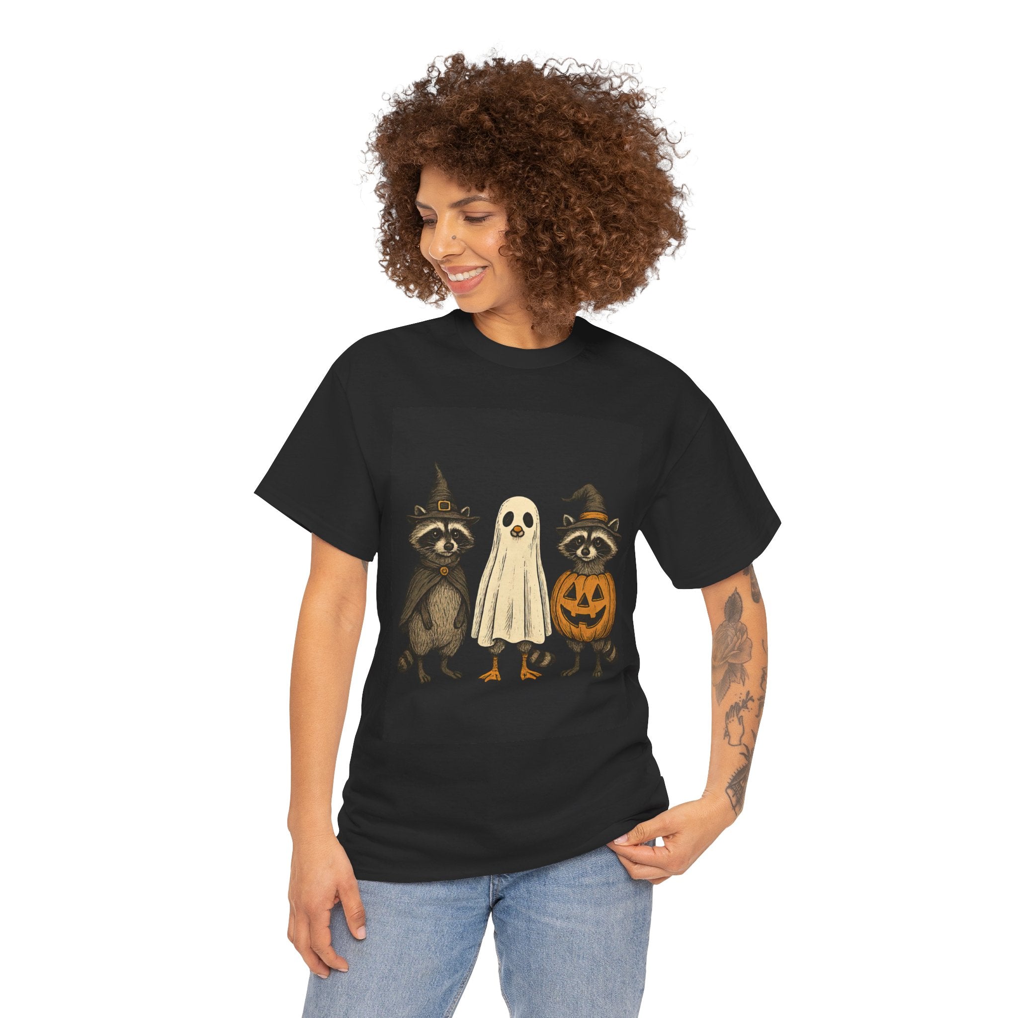 Raccoon Trio & Jack-O'-Lantern Tee