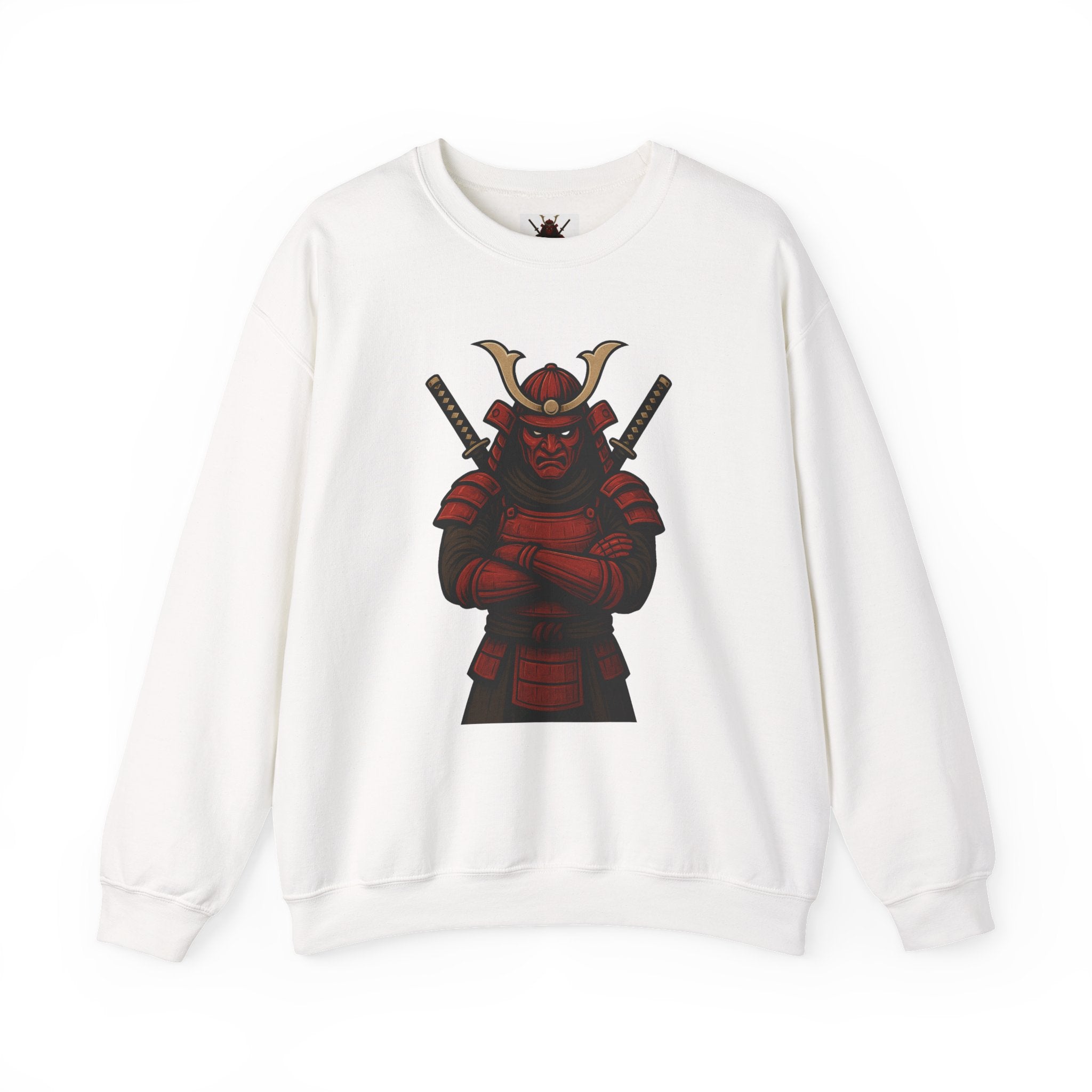 Samurai Warrior Crewneck Sweatshirt – Red Armor Graphic