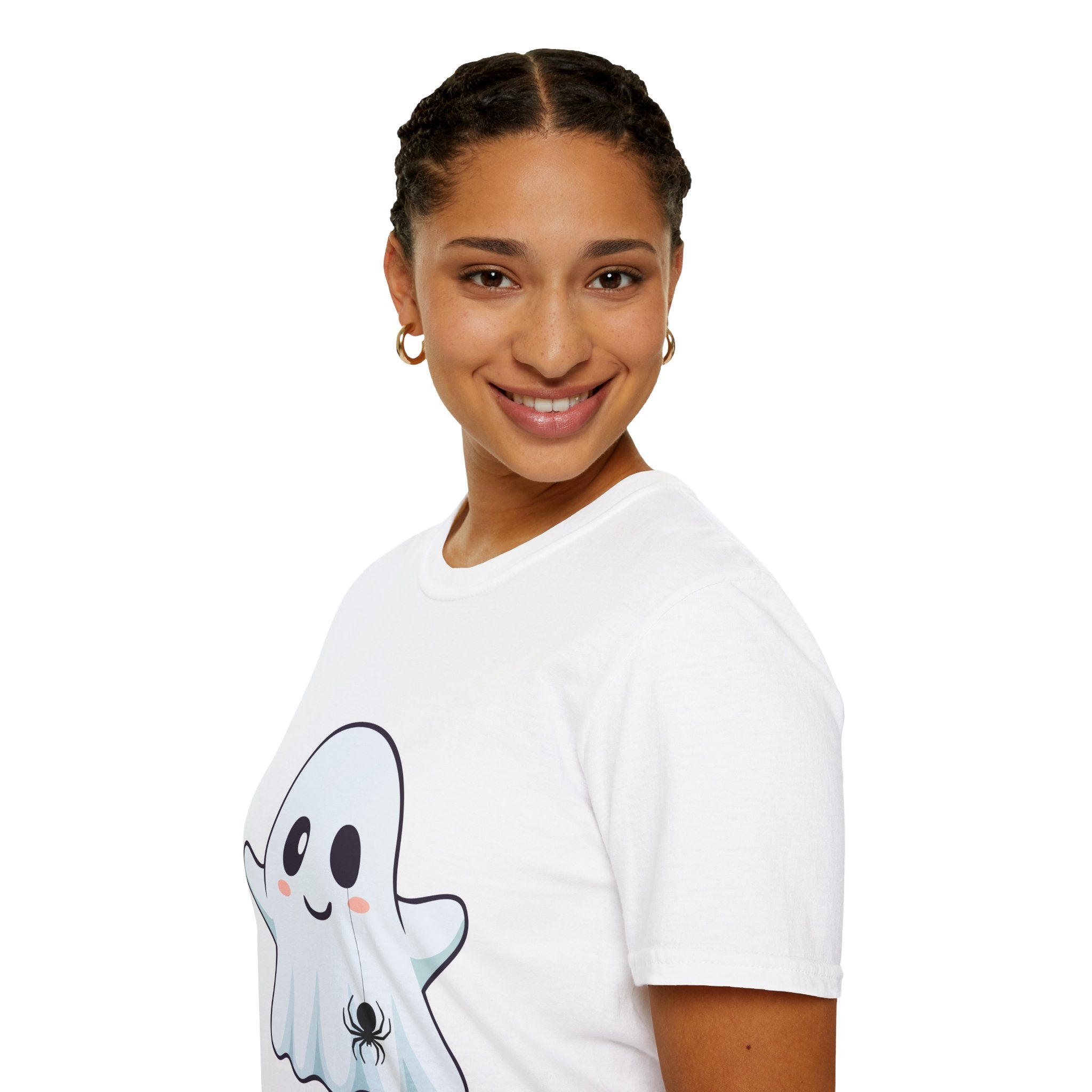 Cute Ghost T-Shirt with Tiny Spider