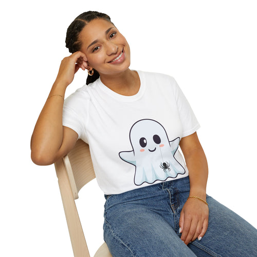 Cute Ghost T-Shirt with Tiny Spider